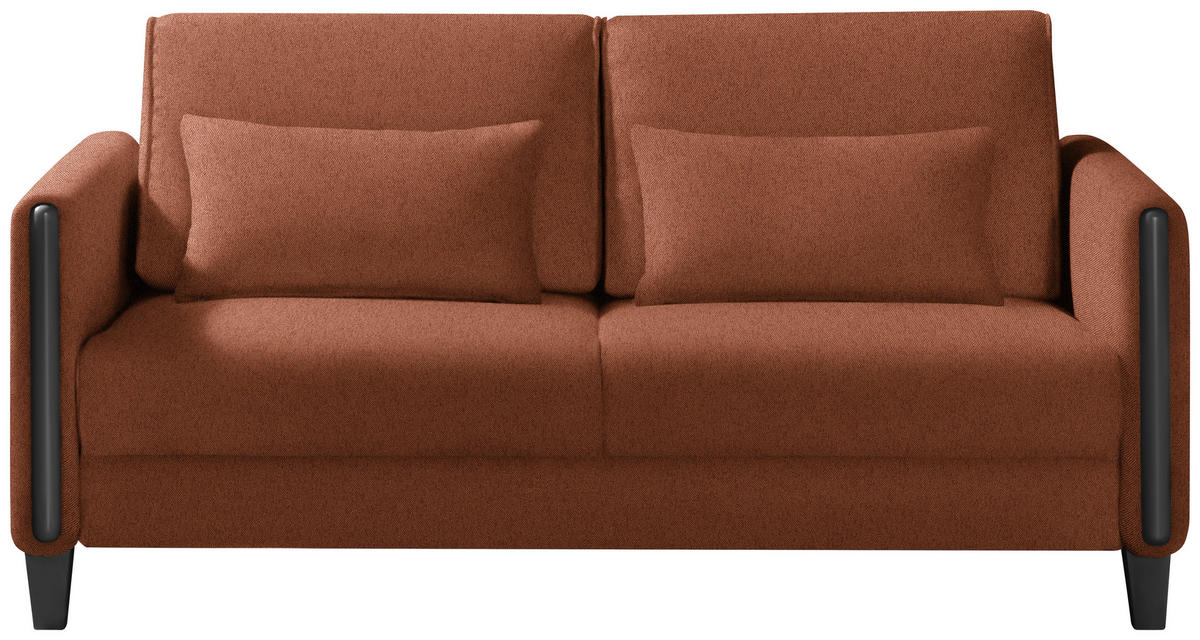 SCHLAFSOFA in Holz, Textil Schwarz, Rostfarben  - Rostfarben/Schwarz, Design, Holz/Textil (174/88/104cm) - Niels Andersson