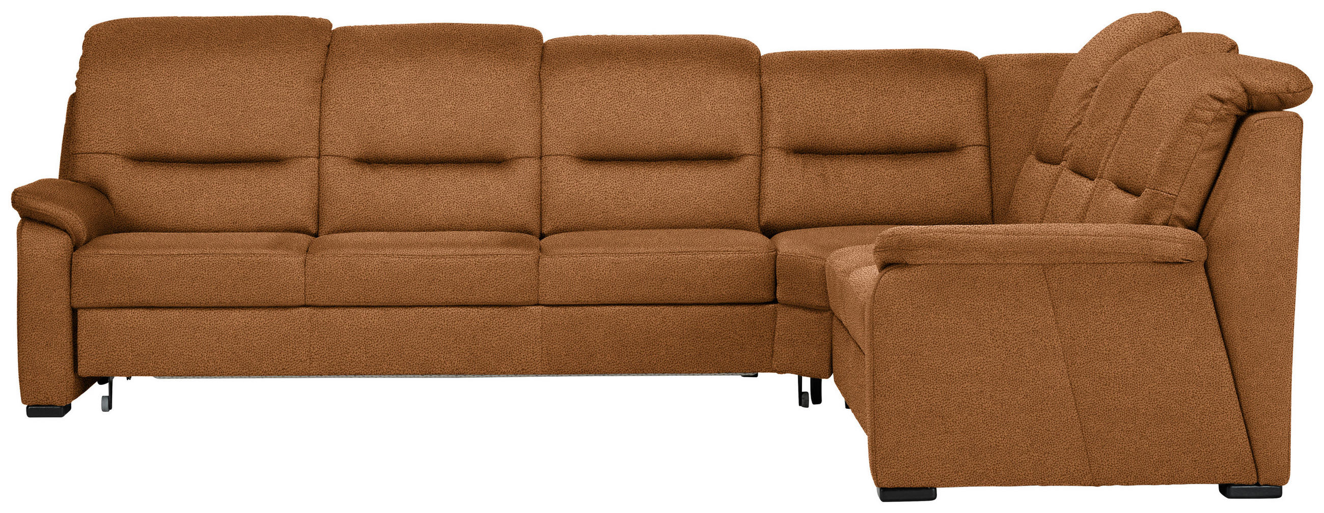 ECKSOFA in Mikrofaser Orange  303/245 cm  - Schwarz/Orange, KONVENTIONELL, Holz/Textil (303/245cm) - Beldomo Comfort