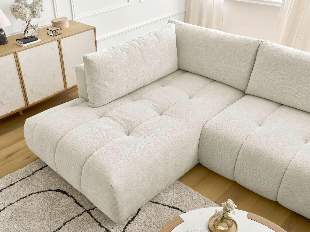 WOHNLANDSCHAFT  FUJI  Beige Leinenoptik  - Beige/Schwarz, MODERN, Kunststoff/Textil (204/377/160cm)