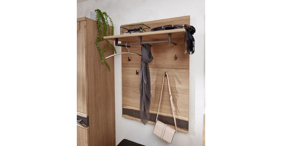 GARDEROBE Eichefarben - Eichefarben, Basics, Glas/Holz (256/202/39cm) - Linea Natura
