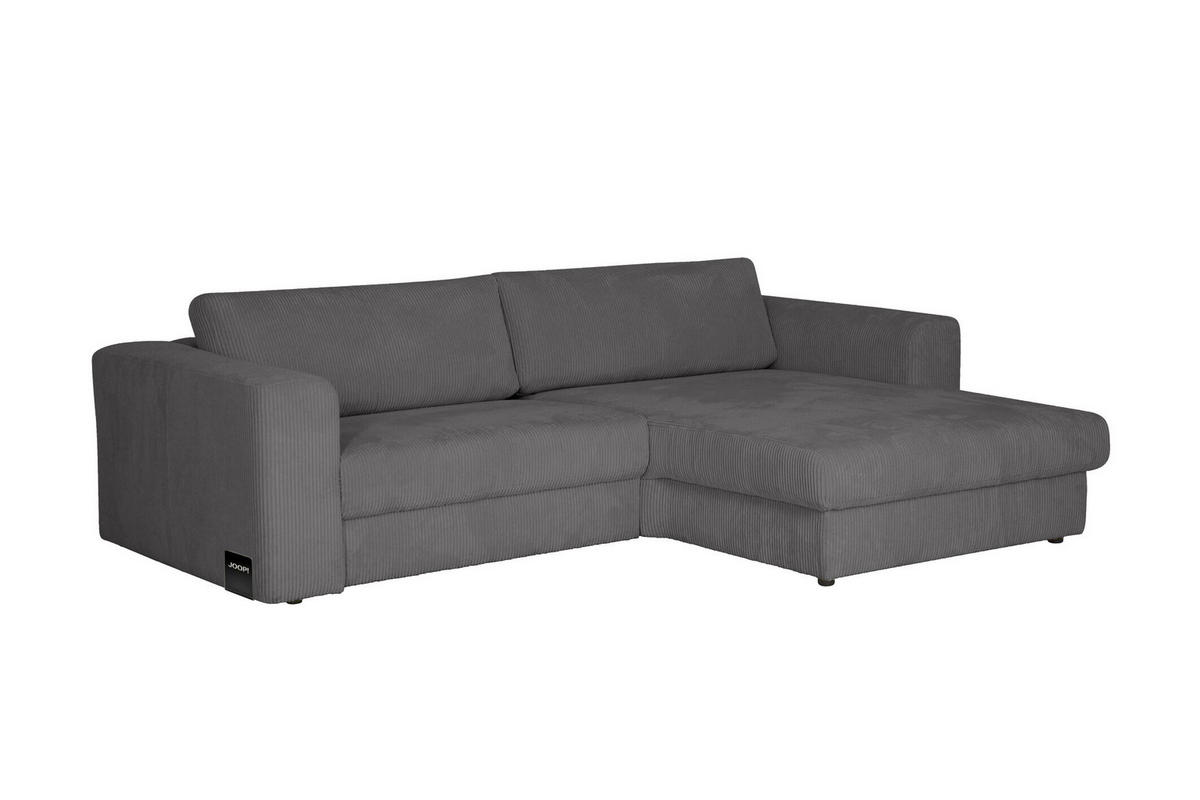 ECKSOFA JOOP Anthrazit Cord  - Anthrazit/Schwarz, KONVENTIONELL, Kunststoff/Textil (269/192cm) - Joop!