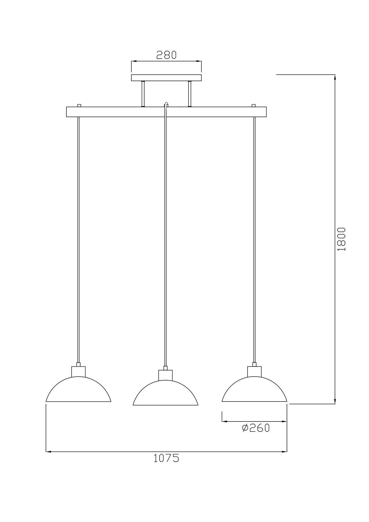 HÄNGELEUCHTE 107,5/26/180 cm    - Schwarz/Naturfarben, Trend, Holz/Metall (107,5/26/180cm) - Novel