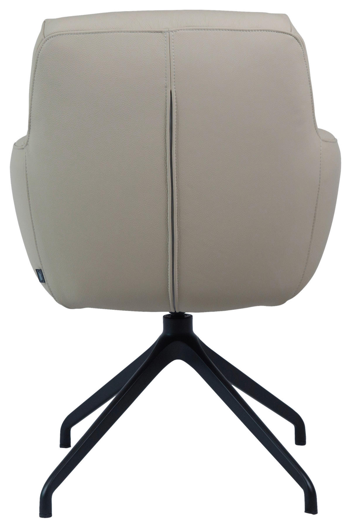 ARMLEHNSTUHL  Sitzfläche 360° drehbar, automatische Rückholfunktion  Echtleder  Schwarz, Beige  - Beige/Schwarz, Design, Leder/Metall (65/93/69cm) - Cassando