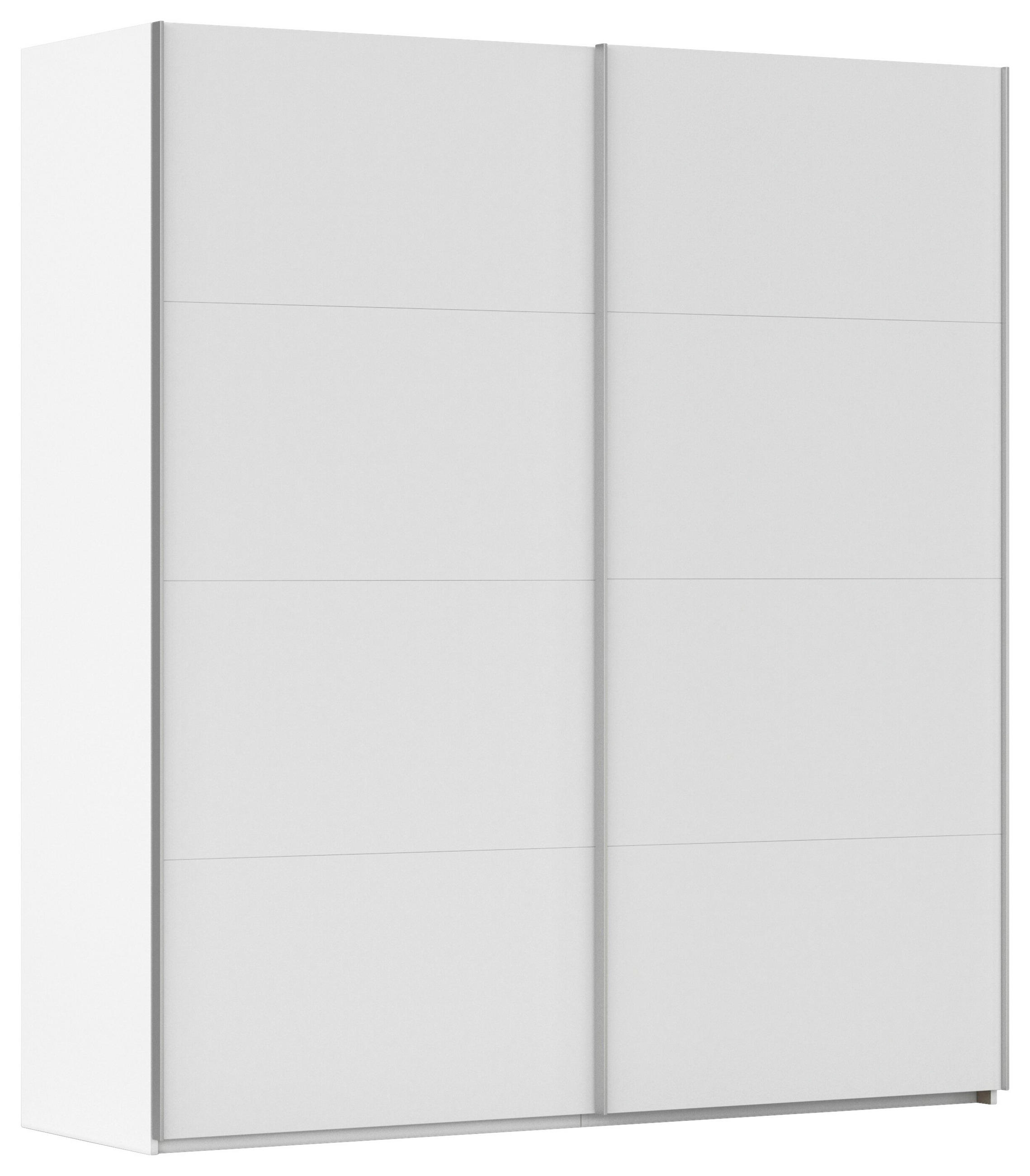 SCHWEBETÜRENSCHRANK 201/236/68 cm 2-türig Weiß  - Alufarben/Weiß, Basics, Holzwerkstoff/Metall (201/236/68cm) - Novel