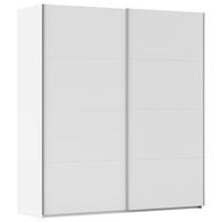 SCHWEBETÜRENSCHRANK 201/236/68 cm 2-türig Weiß  - Alufarben/Weiß, Basics, Holzwerkstoff/Metall (201/236/68cm) - Novel