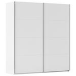 SCHWEBETÜRENSCHRANK 201/236/68 cm 2-türig Weiß  - Alufarben/Weiß, Basics, Holzwerkstoff/Metall (201/236/68cm) - Novel