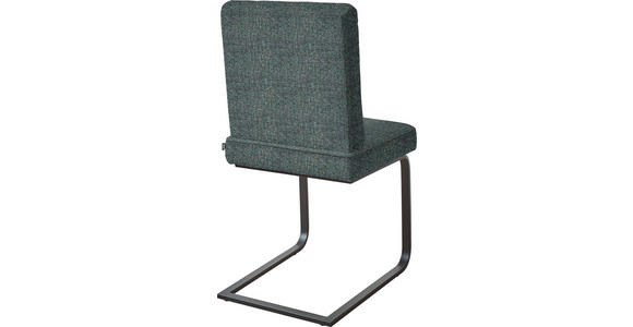 SCHWINGSTUHL in Stahl Flachgewebe - Türkis/Schwarz, Design, Textil/Metall (60/92/60cm) - Dieter Knoll
