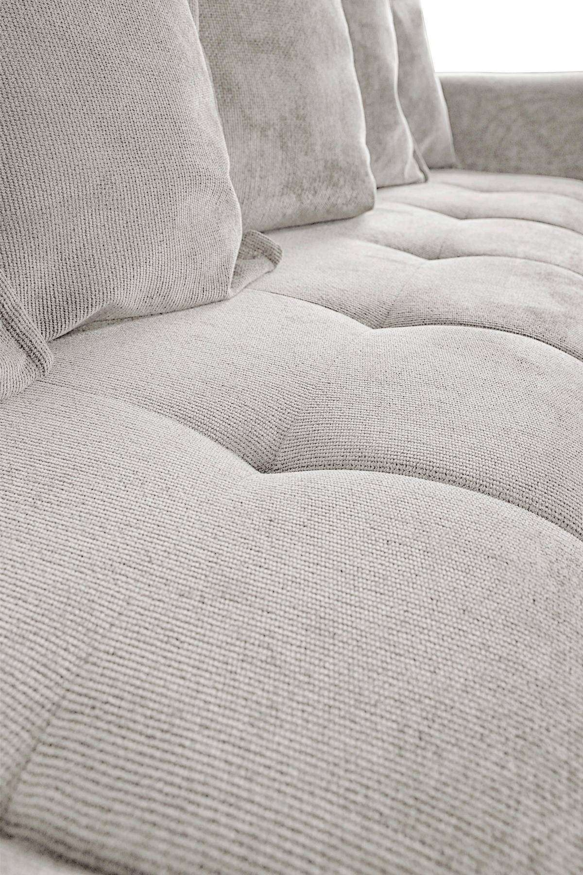 SCHLAFSOFA in Struktur Creme  - Creme/Schwarz, Design, Holz/Holzwerkstoff (247/94/90cm) - MID.YOU