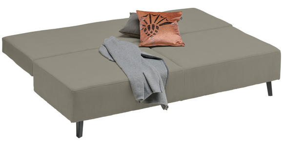 SCHLAFSOFA Spicy in Cord Taupe  - Taupe/Schwarz, MODERN, Textil/Metall (193/85/88cm) - Novel