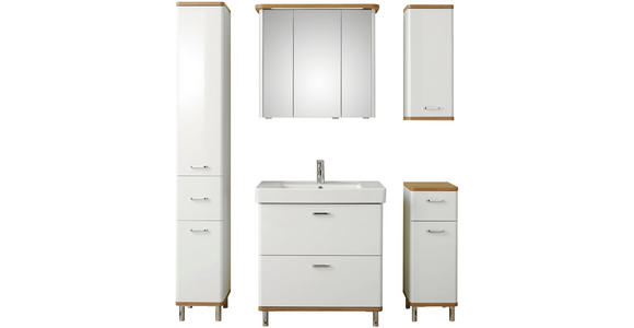 SPIEGELSCHRANK 80/72/20 cm - Chromfarben/Eichefarben, KONVENTIONELL, Glas/Holz (80/72/20cm) - Xora
