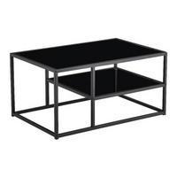 KONFERENČNÍ STOLEK, černá, kov, sklo, 90/60/45 cm - černá, Moderní, kov/sklo (90/60/45cm) - Ti'me
