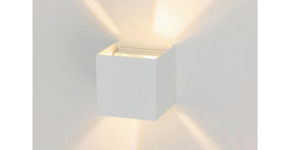 LED-WANDLEUCHTE 10/10/10 cm   - Weiß, Basics, Kunststoff/Metall (10/10/10cm) - Novel