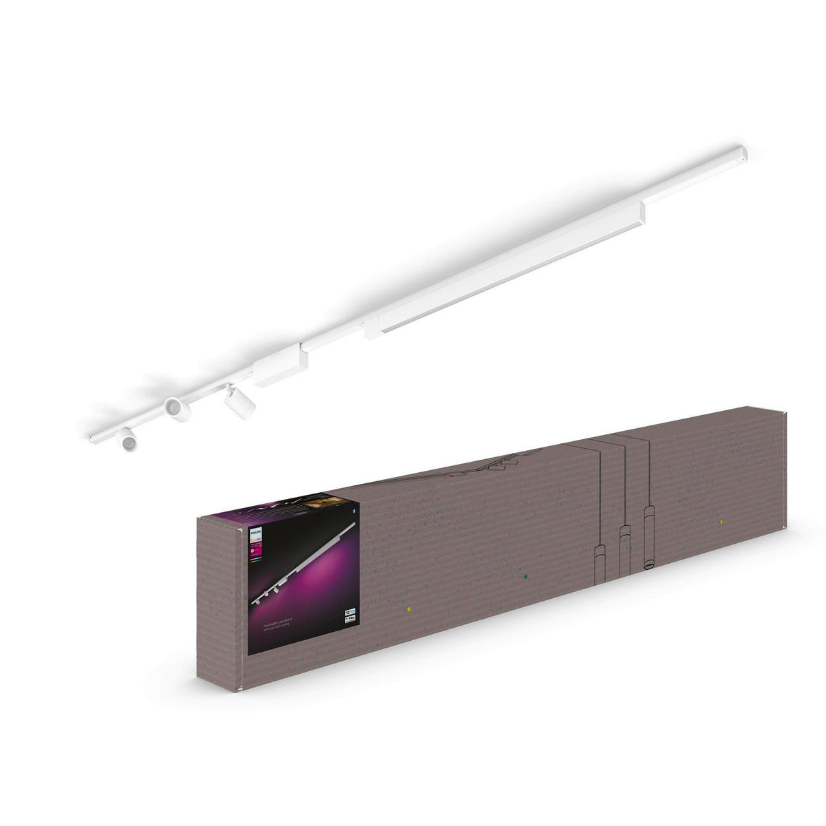 SCHIENENSYSTEM Perifo 271,50/12,8/2,6 cm   - Weiß, Basics, Metall (271,50/12,8/2,6cm) - Philips HUE