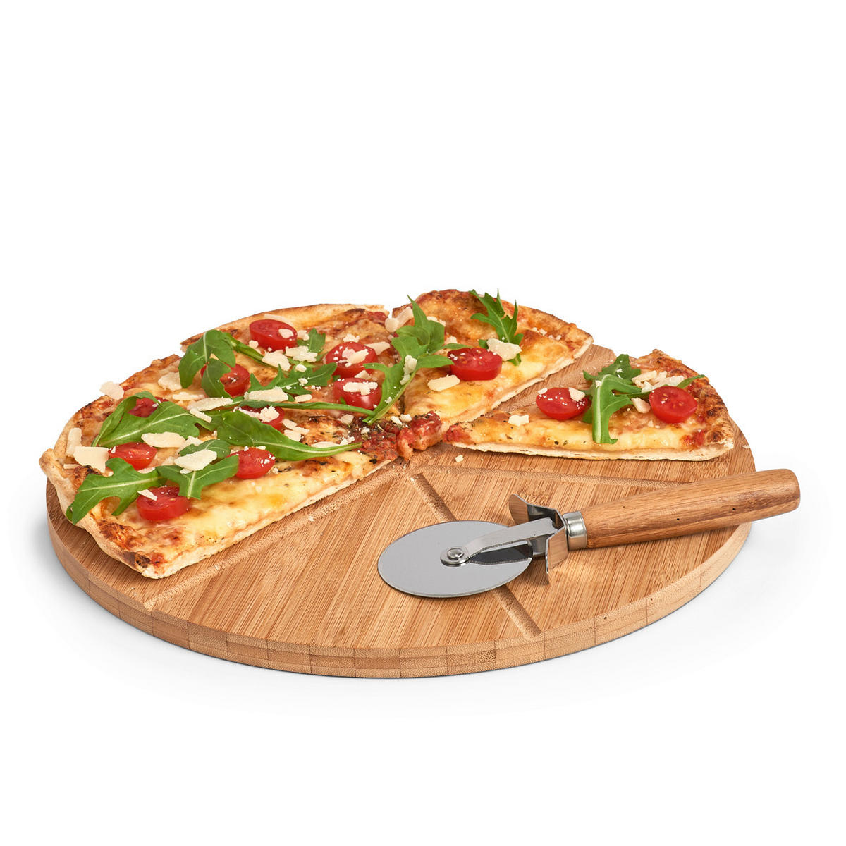 PIZZASET  - Naturfarben, Basics, Holz (32/32/1,5cm) - Zeller Present