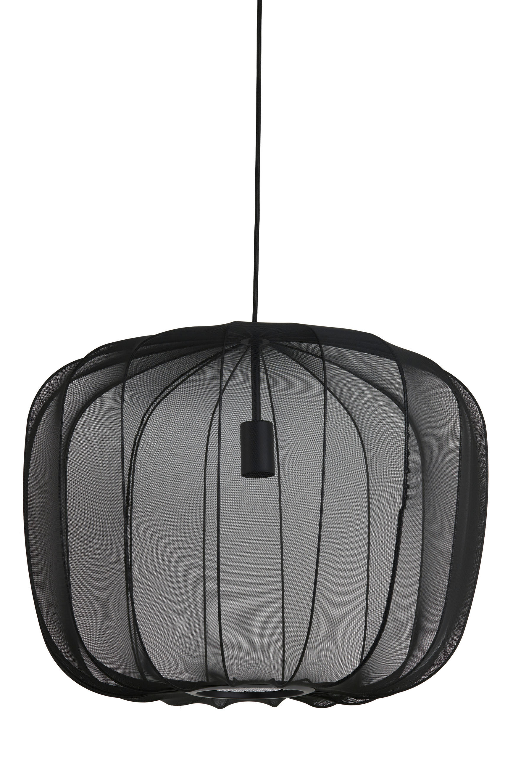 HÄNGELEUCHTE Plumeria 60/45 cm   - Schwarz, Design, Textil (60/45cm) - Light & Living