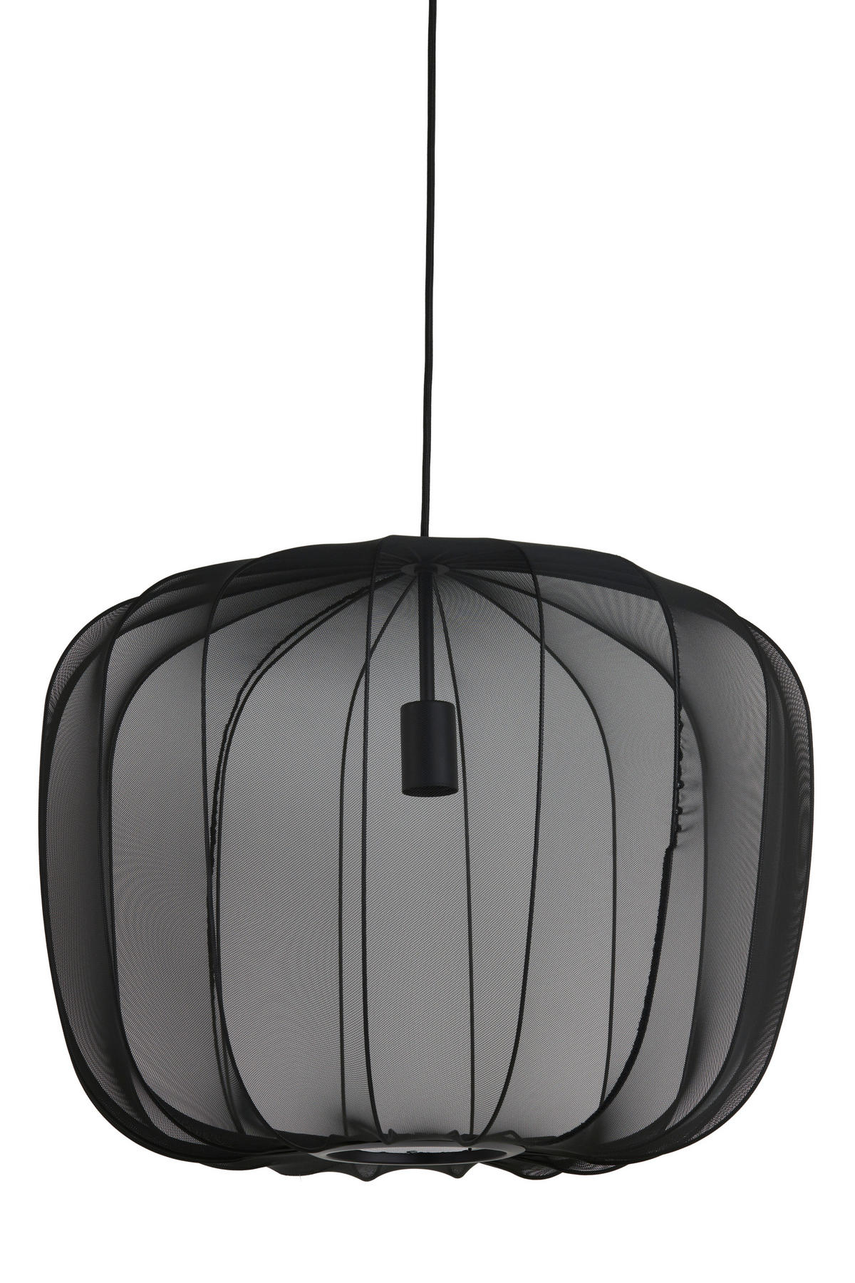 HÄNGELEUCHTE Plumeria 60/45 cm   - Schwarz, Design, Textil (60/45cm) - Light & Living