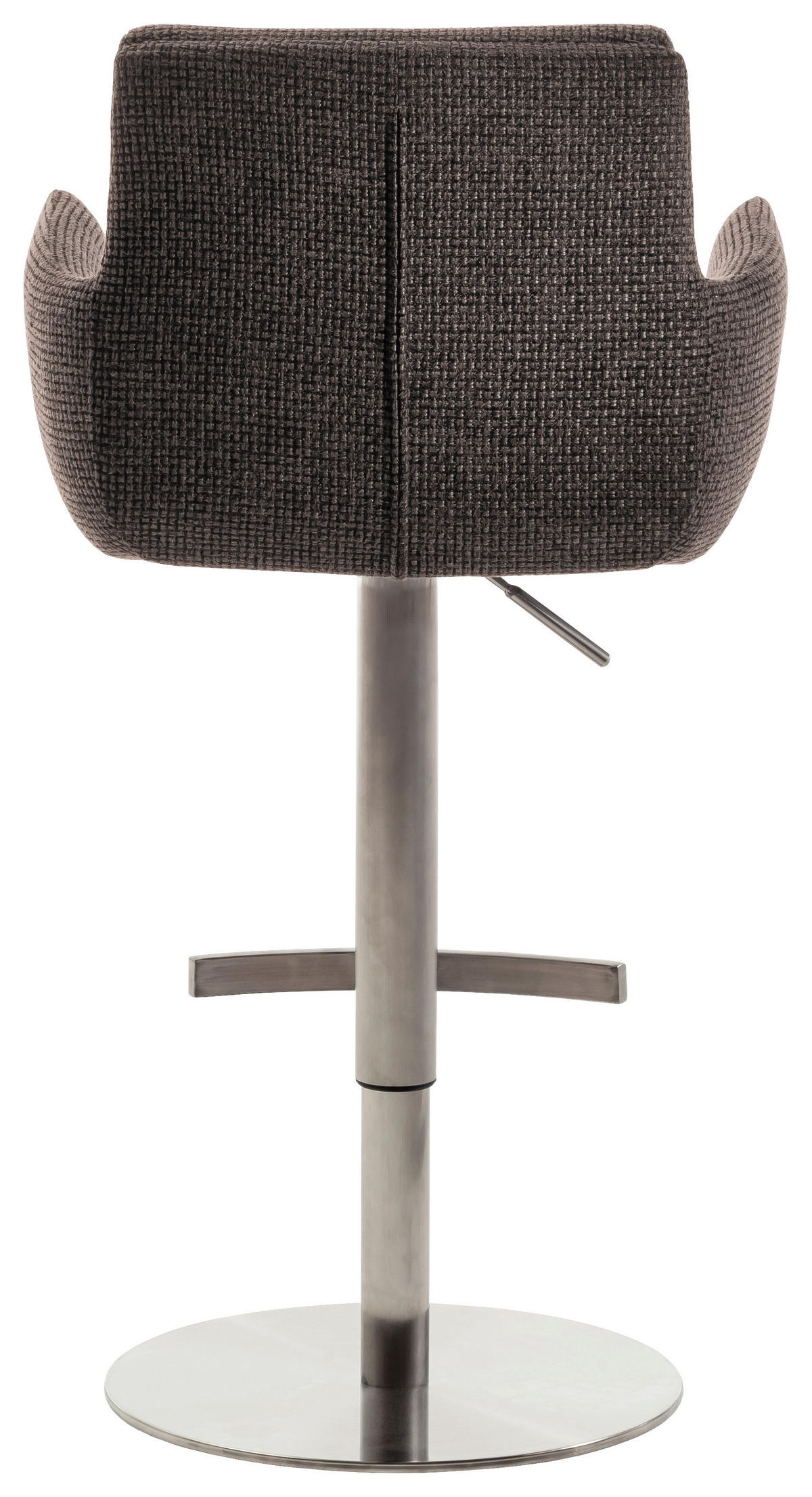 BARHOCKER in Metall, Textil Edelstahlfarben, Cappuccino  - Edelstahlfarben/Cappuccino, Design, Textil/Metall (54/84/52cm) - Dieter Knoll