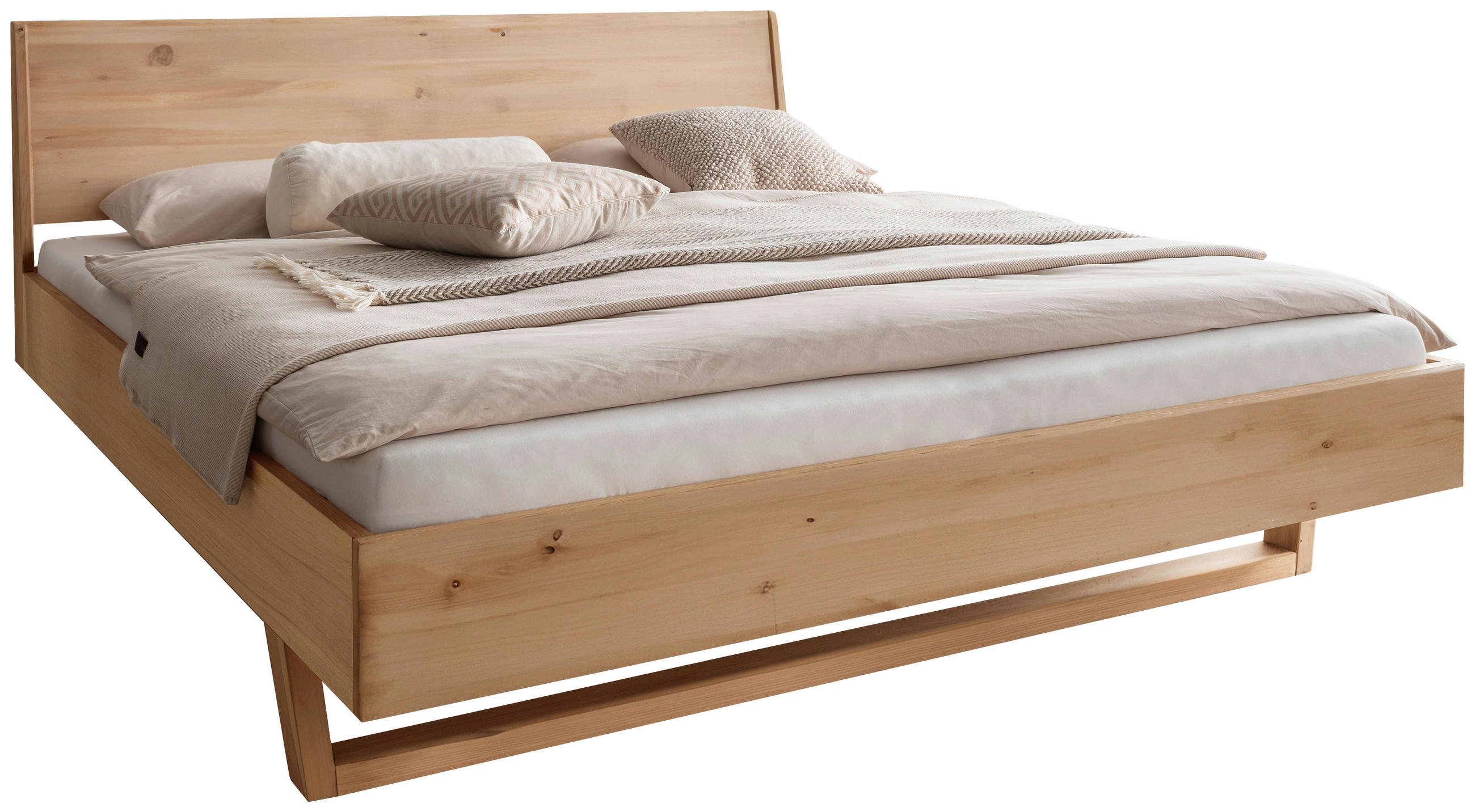 BETT 180/200 cm  in Fichtefarben  - Fichtefarben/Schwarz, MODERN, Holz/Metall (180/200cm) - Livetastic