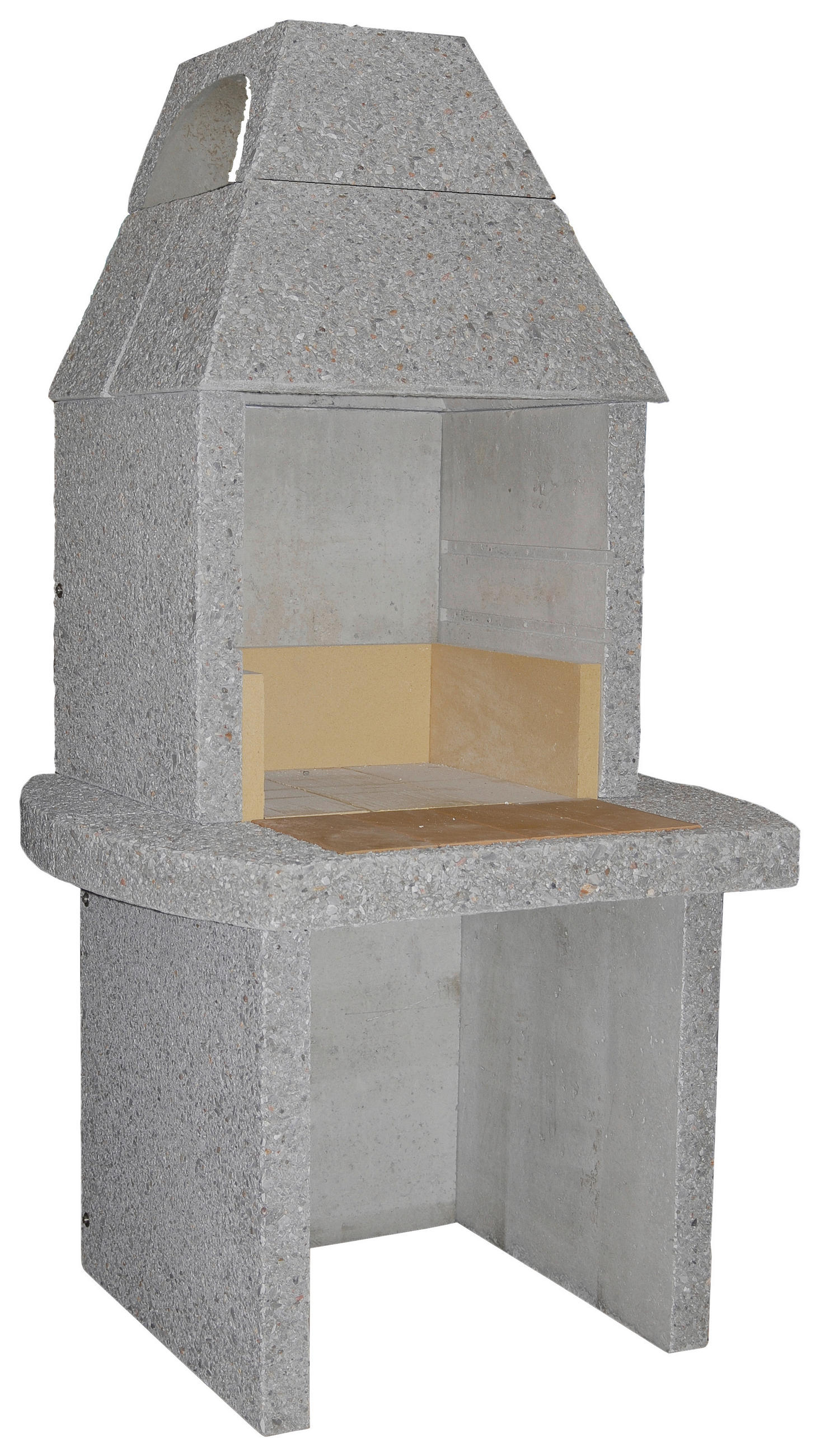 HOLZKOHLEGRILL - Grau, Design, Stein (162/90/80cm) - Nouvel
