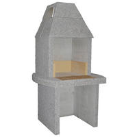 HOLZKOHLEGRILL - Grau, Design, Stein (162/90/80cm) - Nouvel