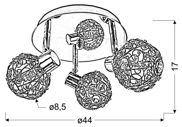 TAKLAMPA Collar 44/44/17 cm  - kromfärg/transparent, Klassisk, metall/glas (44/44/17cm)