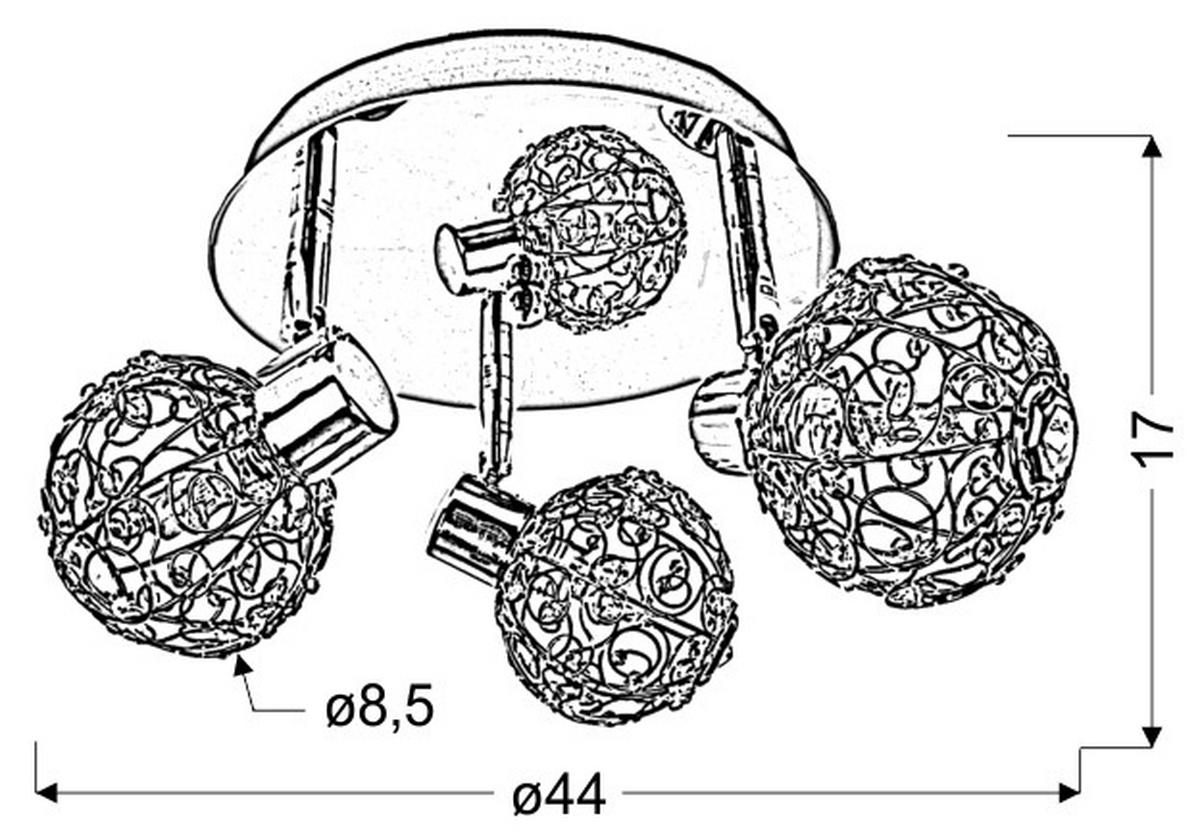 TAKLAMPA Collar 44/44/17 cm  - kromfärg/transparent, Klassisk, metall/glas (44/44/17cm)