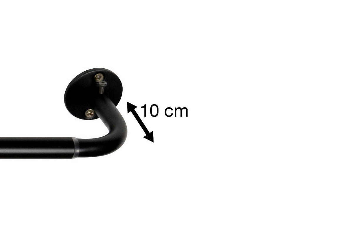 VORHANGSTANGENSET  160 cm  - Schwarz, Design, Metall (160cm)