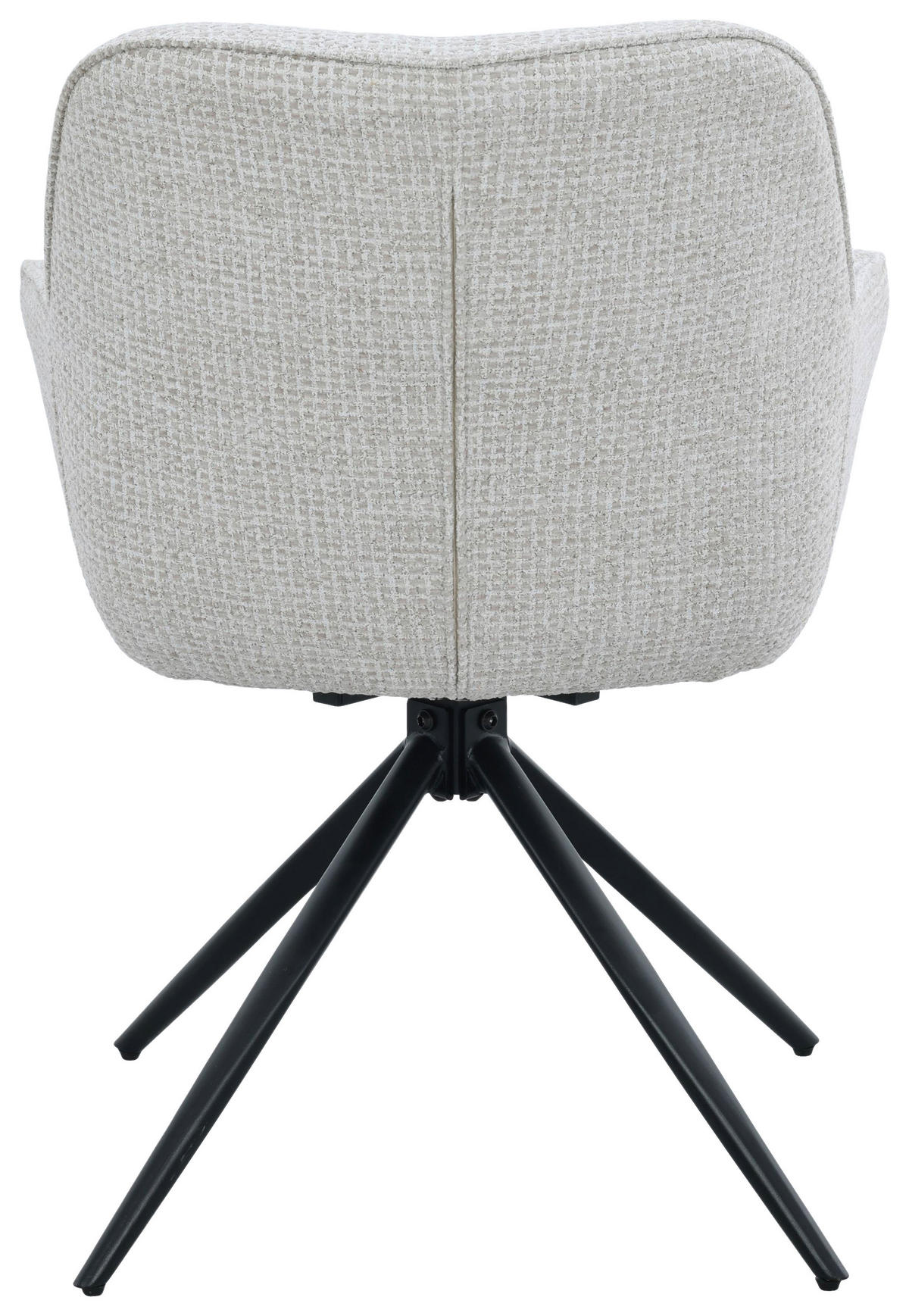 ARMLEHNSTUHL  Sitzfläche 360° drehbar, inklusive Armlehnen Webstoff  Schwarz, Beige  - Beige/Schwarz, MODERN, Textil/Metall (60/85/62cm) - Livetastic