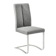 HOUPACÍ ŽIDLE, kov, textil, barvy nerez oceli, šedá, - šedá/barvy nerez oceli, Design, kov/textil (43,5/95/62cm) - Xora