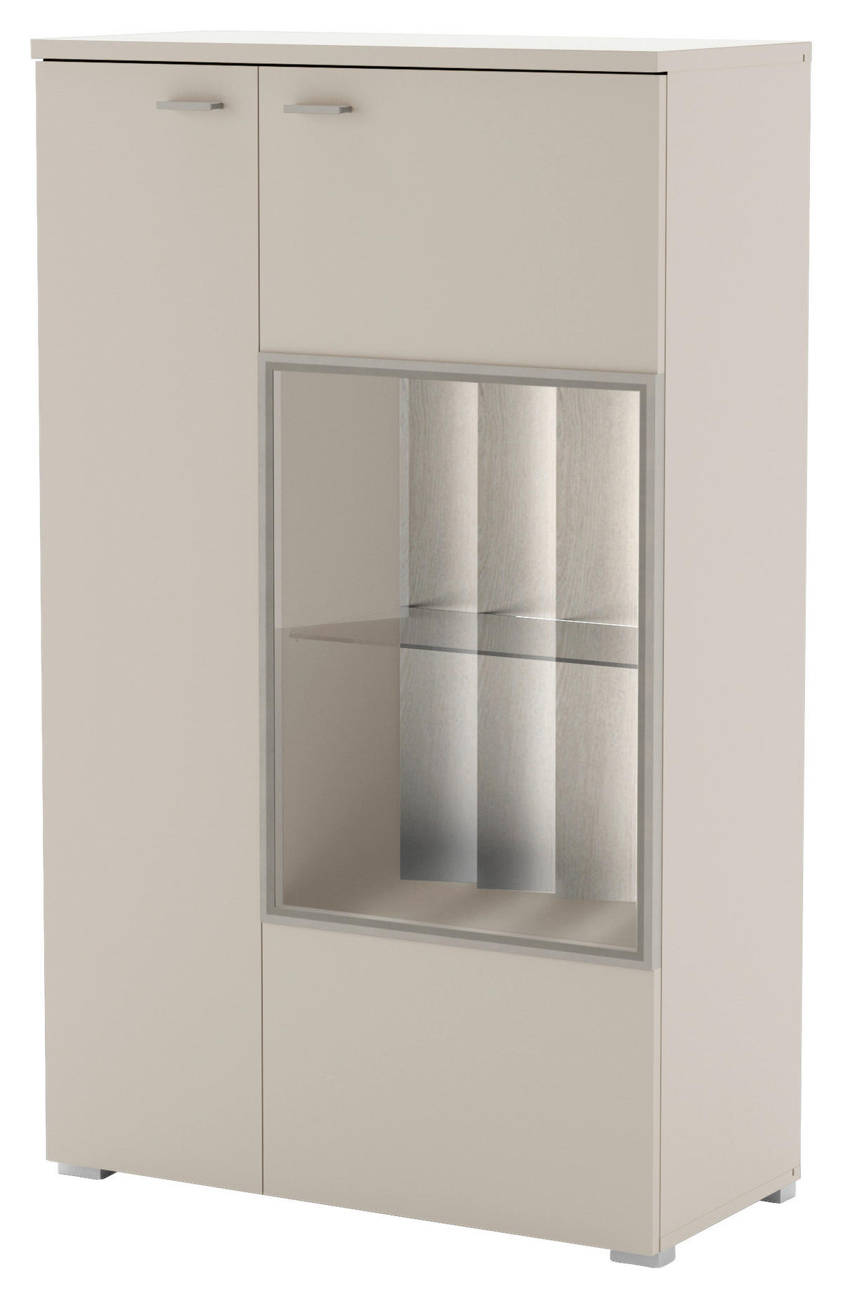 HIGHBOARD  in 80/132/38 cm  - Beige/Silberfarben, Design, Glas/Holzwerkstoff (80/132/38cm) - Livetastic