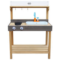 SAND & WASSER SPIELKÜCHE  - Weiß/Braun, KONVENTIONELL, Holz/Kunststoff (75/100/38,5cm) - Ambia Garden