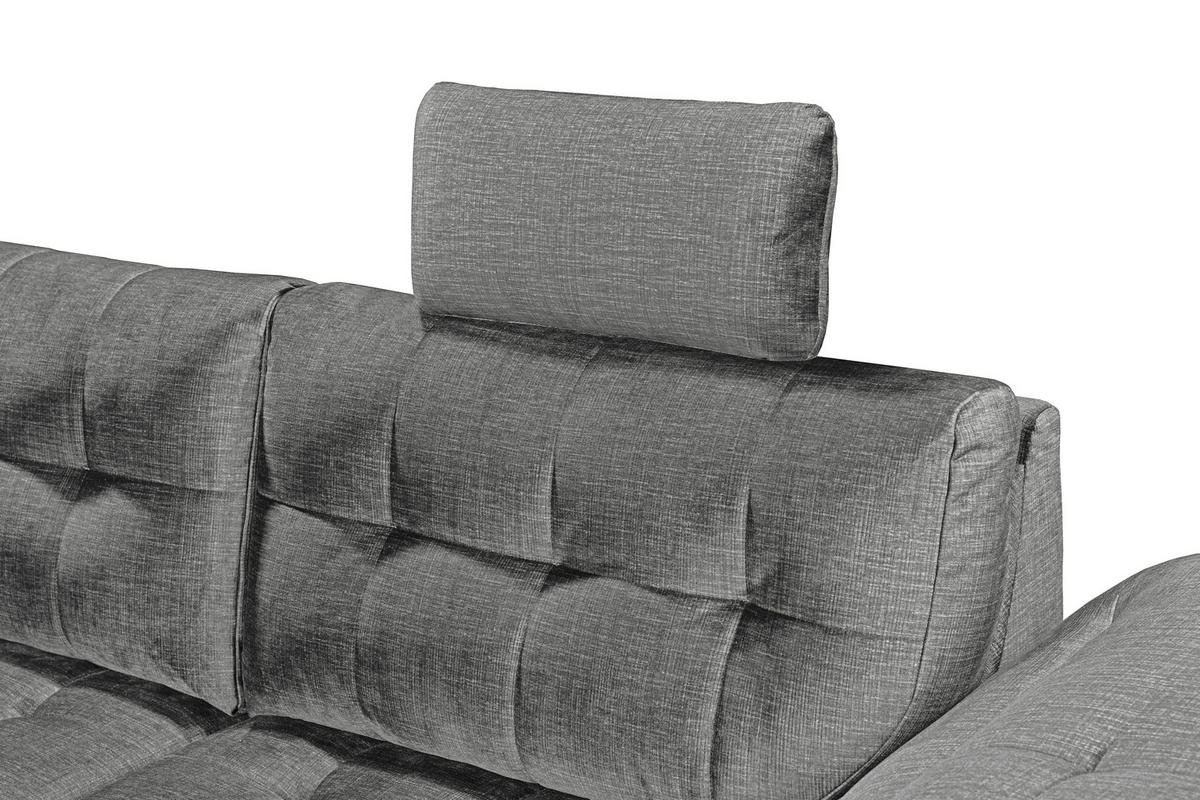 ECKSOFA in Mikrovelours Grau  - Schwarz/Grau, Konventionell, Kunststoff/Textil (217/283cm) - MID.YOU