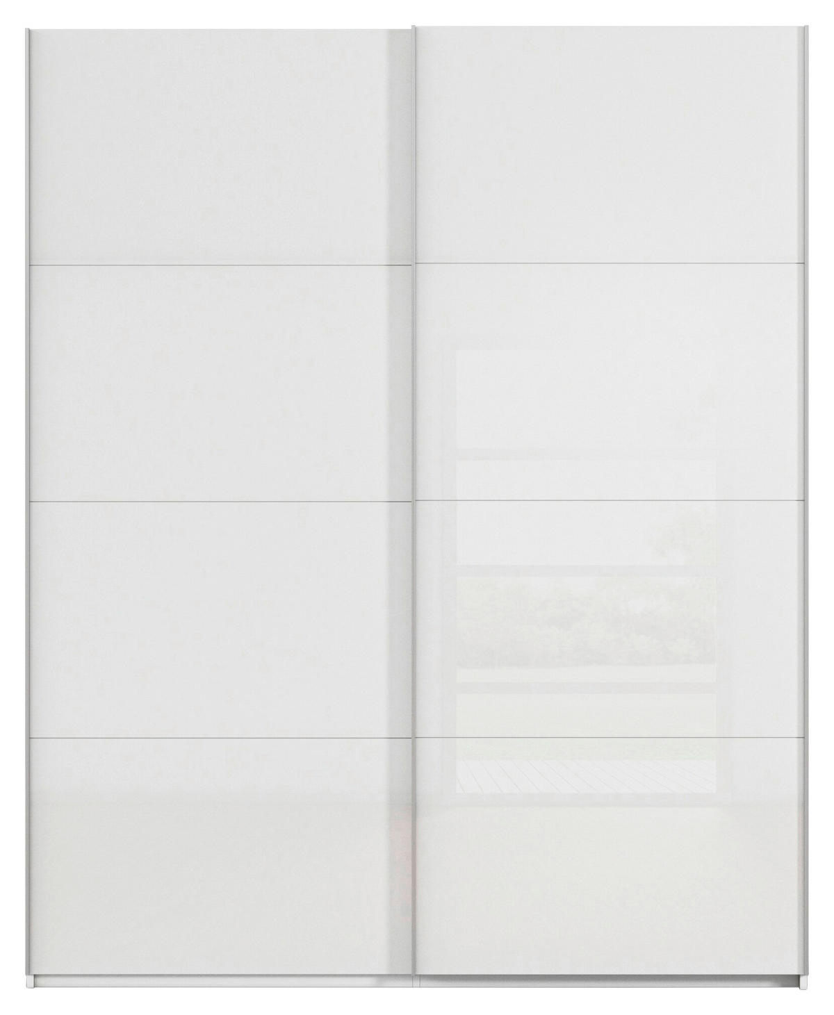 SCHWEBETÜRENSCHRANK 181/223/68 cm 2-türig Weiß  - Alufarben/Weiß, Basics, Glas/Holzwerkstoff (181/223/68cm) - Novel