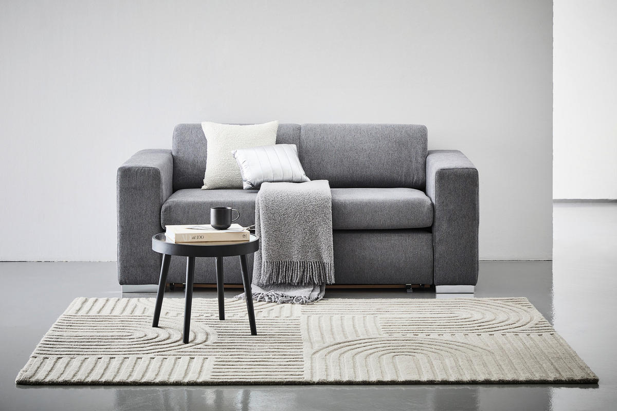 SCHLAFSOFA  mit Schlafen auf Sitzhöhe, Liegefunktion, Typenauswahl, Rücken echt Chenille Anthrazit  - Anthrazit/Silberfarben, KONVENTIONELL, Kunststoff/Textil (190/81/97,5cm) - Carryhome