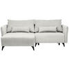 ECKSOFA Creme Cord  - Creme/Schwarz, Design, Textil/Metall (175/254cm) - Stylife