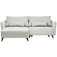 ECKSOFA Creme Cord  - Creme/Schwarz, Design, Textil/Metall (175/254cm) - Stylife