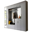 GARDEROBE 8-teilig  in 242/233/36 cm  - Grau, Design, Glas/Holzwerkstoff (242/233/36cm) - Moderano