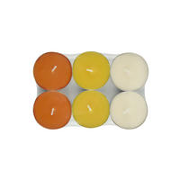 TEELICHTSET 6 Stück  - Gelb/Dunkelorange, Basics, Naturmaterialien/Paraffin (5,7/1,9cm) - Ambia Home