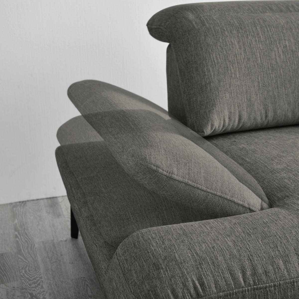 HÖRNSOFFA i vävt tyg mörkgrå  - mörkgrå/svart, Design, metall/textil (289/180cm) - MID.YOU