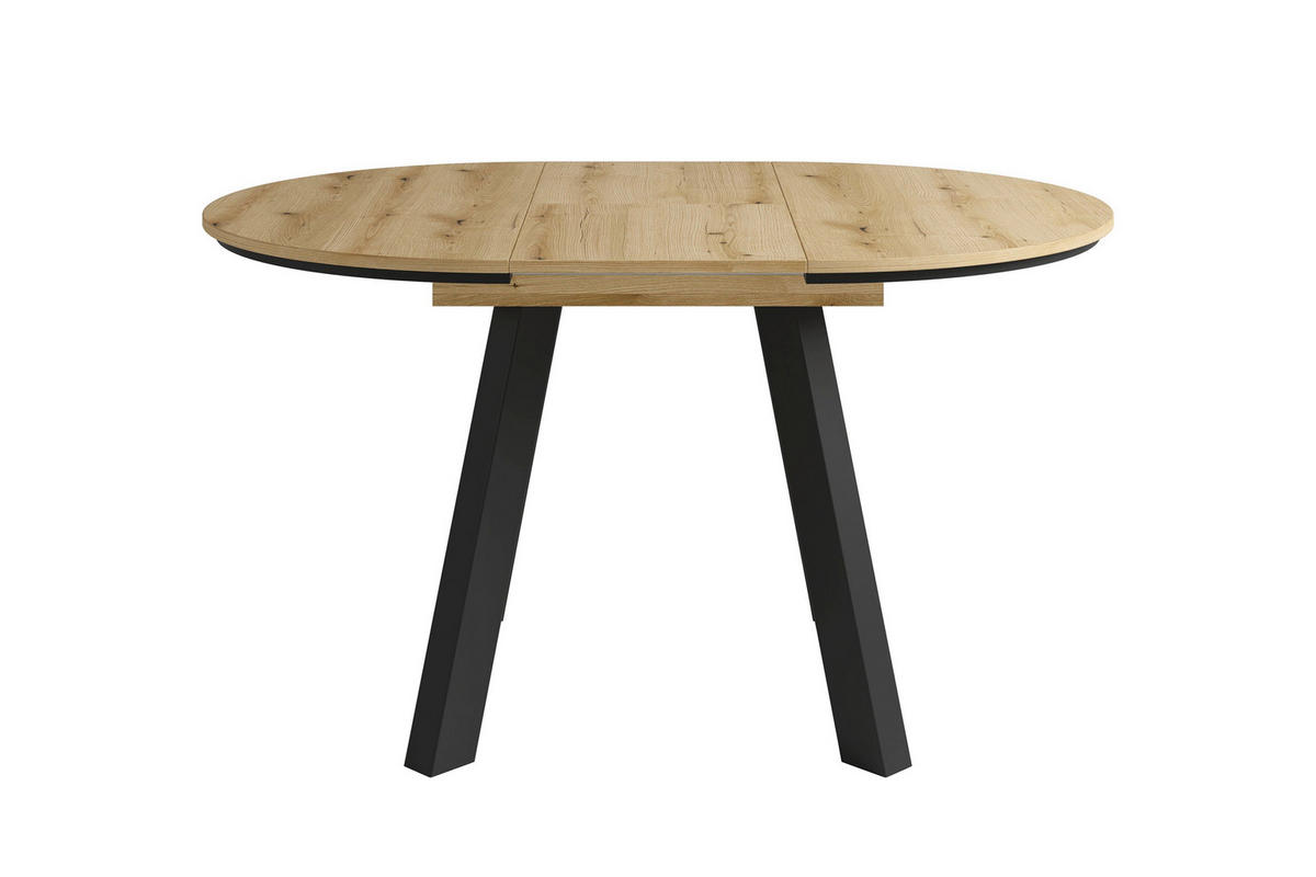 ESSTISCH 100/100/75,8 cm Nachbildung  Holzwerkstoff ausziehbar rund Eichefarben  - Eichefarben/Schwarz, MODERN, Holzwerkstoff (100/100/75,8cm) - MID.YOU