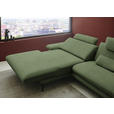 ECKSOFA  in Chenille, Flachgewebe Grün Rücken echt  180/284 cm  - Schwarz/Grün, Design, Textil/Metall (180/284cm) - Dieter Knoll