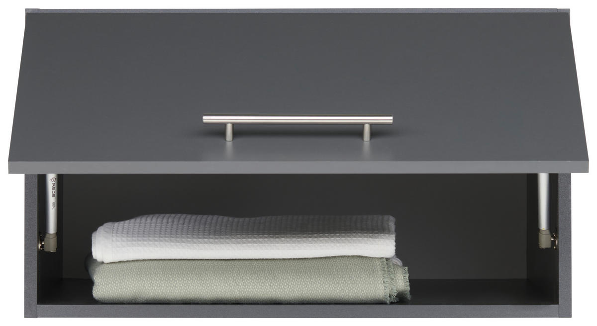 AUFSATZSCHRANK 67,5/38/67,5 cm   - Anthrazit/Silberfarben, Design, Holzwerkstoff/Metall (67,5/38/67,5cm)