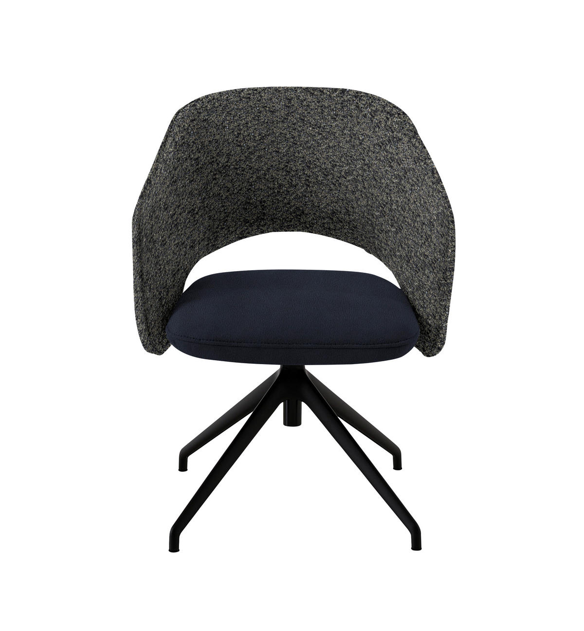 ARMLEHNSTUHL  Stoffauswahl, Wippfunktion, Sitzfläche 360° drehbar, gepolsterte Armlehnen Flachgewebe  - Blau/Schwarz, Design, Textil/Metall (63/74-90/57-73cm) - Koinor