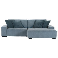 ECKSOFA  in Flachgewebe Blau, Petrol  270/190 cm  - Blau/Petrol, KONVENTIONELL, Holz/Textil (270/190cm) - Carryhome