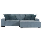 ECKSOFA  in Flachgewebe Blau, Petrol  270/190 cm  - Blau/Petrol, KONVENTIONELL, Holz/Textil (270/190cm) - Carryhome
