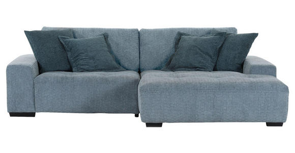 ECKSOFA  in Flachgewebe Blau, Petrol  270/190 cm  - Blau/Petrol, KONVENTIONELL, Holz/Textil (270/190cm) - Carryhome