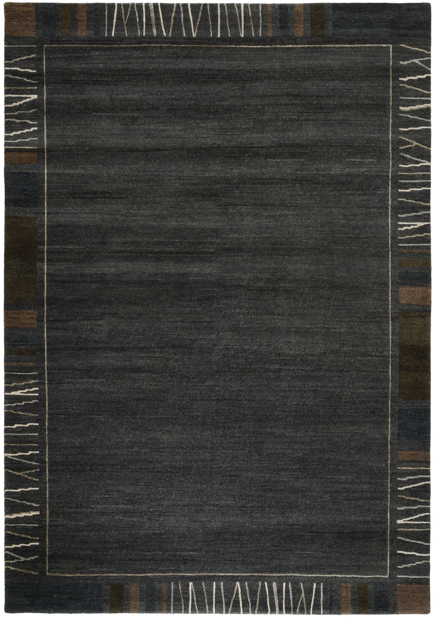 WOLLTEPPICH 200/250 cm Grau, Schwarz  - Schwarz/Grau, Basics, Textil (200/250cm) - Novel