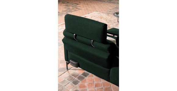 ECKSOFA in Flachgewebe, Struktur Dunkelgrün  - Dunkelgrün/Anthrazit, Design, Textil/Metall (230/254cm) - Ambiente