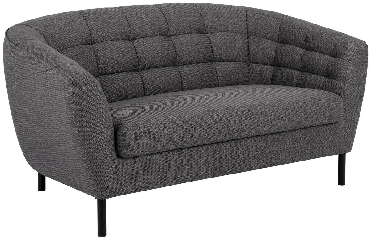 2-SITZER-SOFA in Bouclé Anthrazit  - Anthrazit/Schwarz, Design, Textil/Metall (150/78/84cm) - MID.YOU