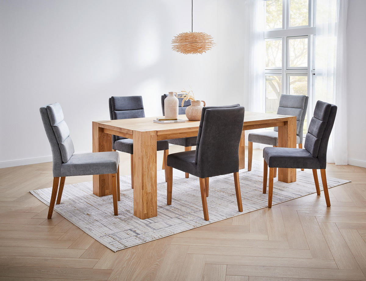 ESSTISCH Wildeiche massiv rechteckig Eichefarben  - Eichefarben, Design, Holz (200/100/75cm) - Linea Natura